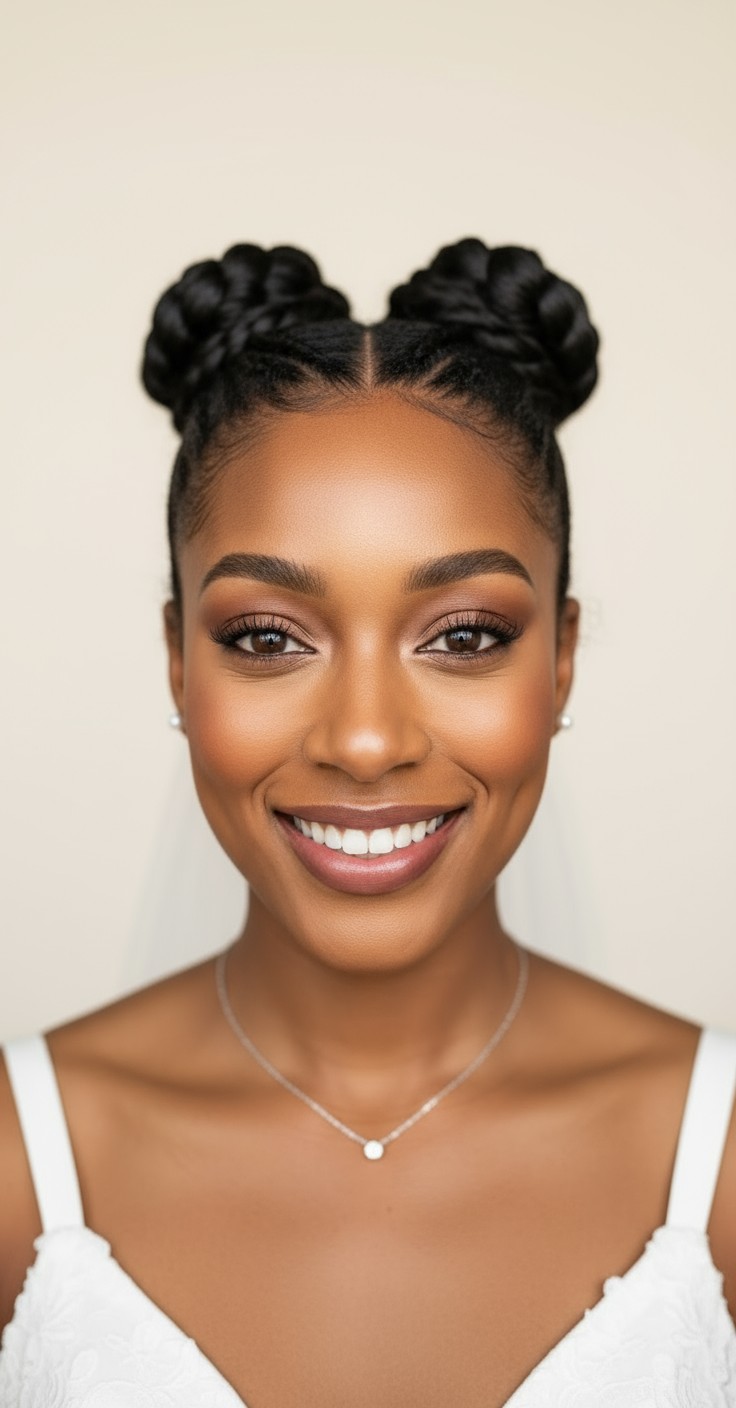 After Space Buns Hair